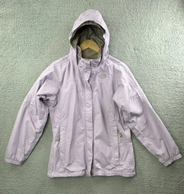 The North Face HyVent Rain Windbreaker Girls XL Lavender Full Zip Hooded Jacket - Image 1 of 4