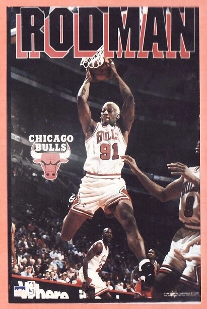 NBA DENNIS RODMAN STARLINE MINI POSTER CHICAGO BULLS - Image 1 of 1