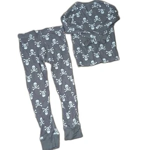Two Piece Skull Cross bone Child 7/8 Sleepwear Costume Halloween Holiday - Picture 1 of 6