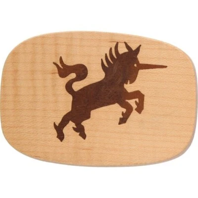 Wood New Unicorn Hippie Fantasy Biker Retro Handmade NOS Vintage Belt Buckle — 第 1/2 张图片