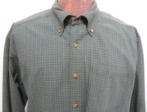 L.L. Camisa de algodón manga larga con botones a cuadros verde Bean L Reg - Imagen 1 de 4