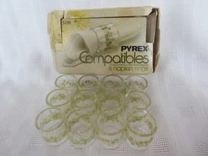 Vintage PYREX Spring Blossom Napkin Rings Set of 12 Rings One Box Only - Picture 1 of 13