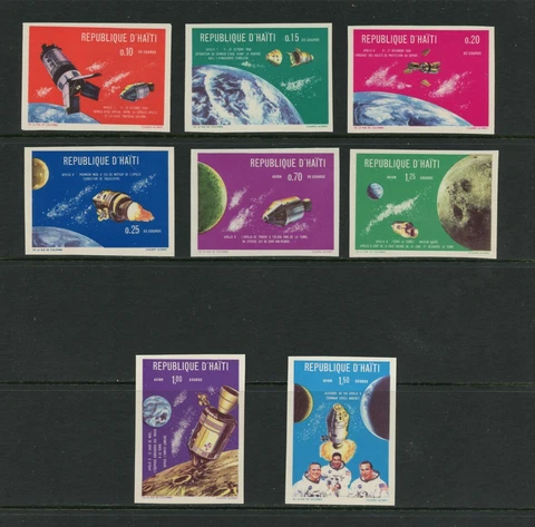 G403   Haiti  1969  space  Apollo missions   IMPERF   8v.    MNH Cover