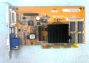 RARE ASUS V7100/5/N/32M NVIDIA GEFORCE2 MX 32MB AGP VGA CARD DVI VGA RM1-B306 - Picture 1 of 3