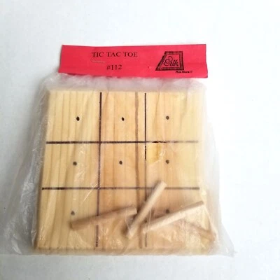 Day Camp Crafts Wooden Tic Tac Toe Game 112 Vintage Classic Travel Kids Natural - Image 1 of 4