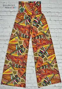 USA Neu Damen JUP FOLDOVER HIGH WAISTED PAISLEY SEIDIG BOHO PALAZZO HOSE S M L - Bild 1 von 2