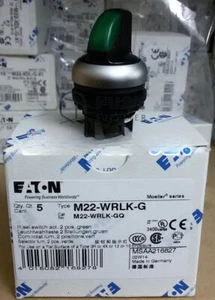 1PC NEW EATON MOELLER M22-WRLK-G with light 2 green lock selector button head - Picture 1 of 2