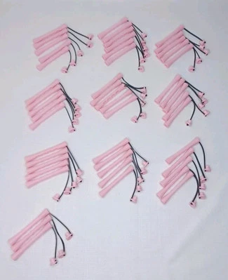 Lote de 49 varillas de plástico rosa vintage Perm Rod Foto 1 de 4