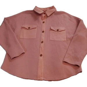 Camisa mujer rosa con botones de madera manga larga talla mediana - Imagen 1 de 12