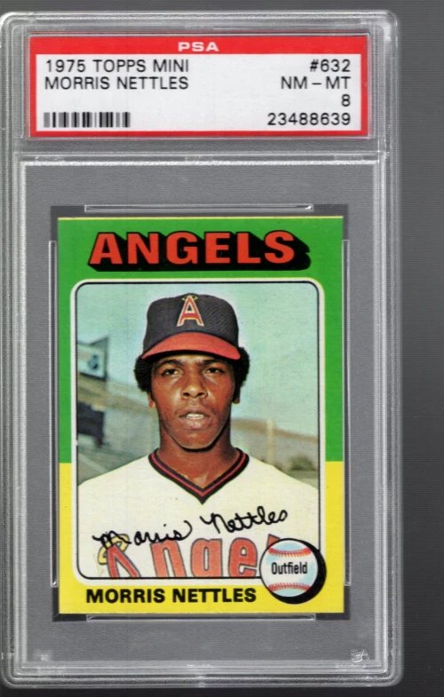 SLA322- 1975 Topps Mini #632 Morris Nettles RC - PSA NmMt (8) - Image 1 of 2