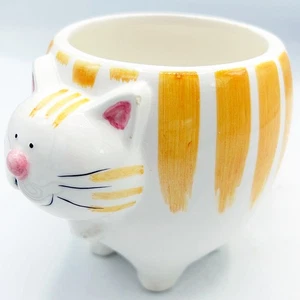 Striped Orange and White Cat Figural Mug - Picture 1 of 9