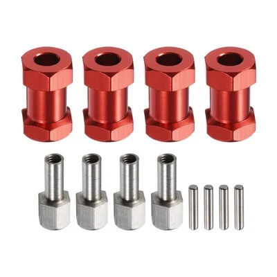 4stk 12mm Radnabenadapter Kombinierer Kupplung, Aluminium 20mm Verlängerung, Rot - Bild 1 von 4