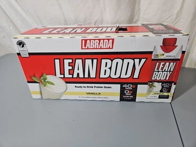 Batido de proteínas corporales magras Labrada chocolate 40 g proteína 17 fl oz paquete de 12 Foto 1 de 2