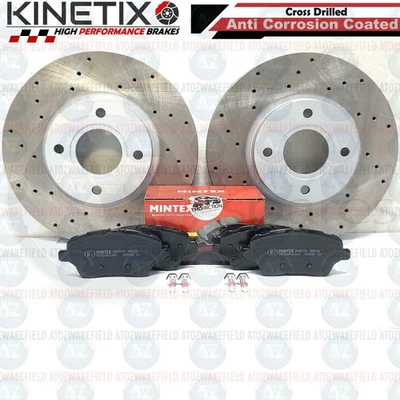 FOR FORD FIESTA MK7 ST-2 ST180 FRONT DRILLED BRAKE DISCS MINTEX PADS 278mm - Image 1 of 2