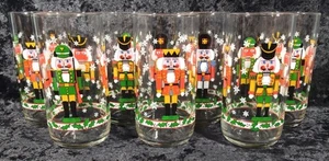 7 Vintage Libby Christmas Nutcracker Drinking Glasses Tumblers - Near Mint - Picture 1 of 8