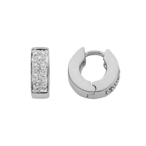 0.25carat Natural Round Brilliant Cut Huggies Earrings In White Gold - Picture 1 of 8