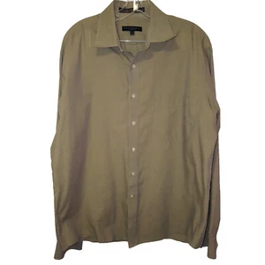 DKNY Donna Karan Signature 16.5 36/37 Camel Tan Beige LS Button Shirt XLT EUC - Picture 1 of 3