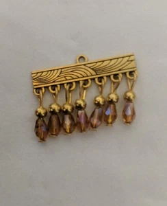 1 GOLD BEADS FANCY DRESS JEWELLERY BUTTON/TESSEL SEWING DECORATIVE BUTTON - Picture 1 of 12