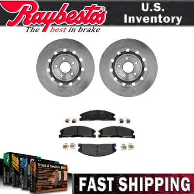 Rotores de freno delanteros y pastillas de freno de cerámica con herrajes para Lincoln MKS 2014 2013 Foto 1 de 4