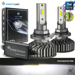 Syneticusa 9006 CSP LED Headlight Bulbs Kit Fog Hi Low Beam Light 6000k White - Picture 1 of 12