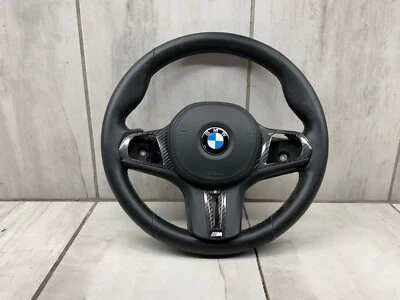 OEM BMW M3 M4 G80 G82 G83 Black Leather & Carbon Steering Assembly 2021-2024 - Image 1 of 4