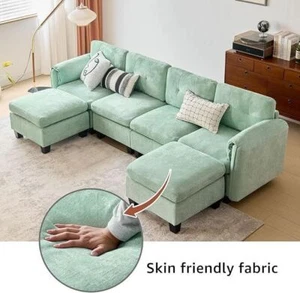 113.34" Sectional Sofa Modular Convertible Sofa L Shape Sofa Set for Living Room - Picture 1 of 5