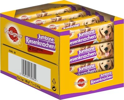 Pedigree Hundesnacks Riesenknochen mittelgroße Hunde, Rind & Geflügel 12 x 2 Stk - Bild 1 von 4