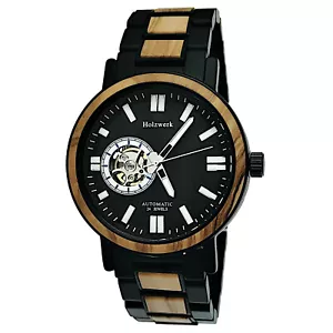 Reloj automático de madera DORNBURG para hombre acero inoxidable y madera en negro, beige - Imagen 1 de 6