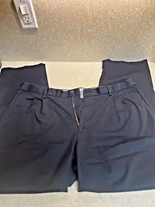 Haggar Anzughose bügelfrei vorne flach klassische Passform schwarz khaki 38 x 29 WPL386 - Bild 1 von 5