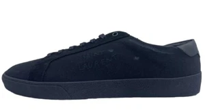800 $ Saint Laurent schwarze Canvas-Sneaker Größe US 14, EU 47 hergestellt in Italien - Bild 1 von 5