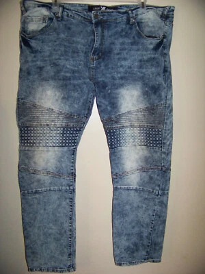 XRAY XR Jeans Blue Stretch Factory Distressed Zip Fly Medium Wash Mens 46 x 30 - Image 1 of 4