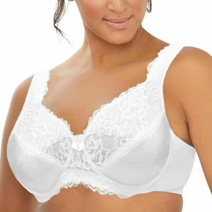 Minimizer Plus Size Foral Lace Unlined Comfort Full Coverage Sleep Figure Bra - Picture 1 of 31