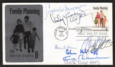 Family Planning Signed By 10 US Secretaries of Health Education Welfare FDC Rare - Image 1 of 2