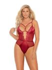 Elegant Moments Queen Mesh, Lace And Satin Teddy