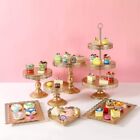 7PCS Set Cake Stand Cupcake Dessert Table Stands Metal for Birthday Party Gold