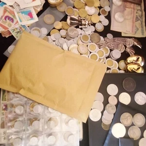 LOTTO 1 pacchetto 1 moneta argento, monete mondo,vintage argento, francobolli - Foto 1 di 24