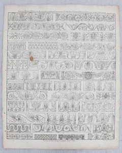 Greco Roman Ornamental Borders & Friezes Cottingham Architectural Print 1823 - Picture 1 of 2