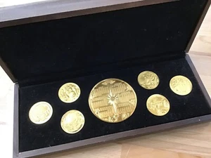 1973 Wittnauer Christmas Winter Calendar Silver Art Medals Set of 7 CC0089 - Picture 1 of 7