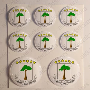 Adesivo Guinea Equatoriale Resinato 3D Adesivi Emblema Stemma Resinati TONDO - Imagen 1 de 1