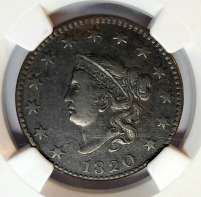 Choice 1820 Coronet Head Large Cent, Large Date, NGC XF-40 Better Date Coin - Image 1 of 4