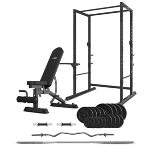LSG GBH-300 Power Rack + GBN-006 14-Level FID Bench + 90kg Weight Set Package - Picture 1 of 10