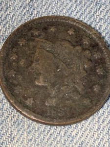 Centavo grande cabeza corona 1837 en muy buen estado original - Imagen 1 de 5