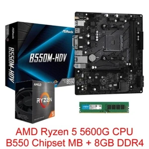AMD Ryzen5 5600GT CPU w' in-built Graphics, 8GB DDR4 RAM, MB w' AMD B550 chipset - Picture 1 of 2