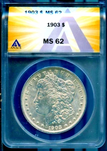 1903 $1 Silver Morgan Dollar MS 62 ANACS # 7830257 + Bonus - Picture 1 of 2