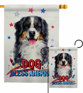 Patriotic Bernese Mountain Garden Flag Animals Dog Decorative Gift Yard Banner - Picture 1 of 19