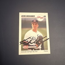 1992 SkyBox AAA Kevin Wickander Colorado Springs Sky Sox #43 signed autograph