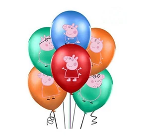 Globos multicolores de fiesta de látex de 12" Peppa Pig (paquete de 6) - Imagen 1 de 2