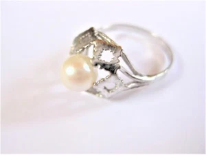 Anillo De Oro Blanco 585 Con Perla, 2,72 g - Imagen 1 de 3