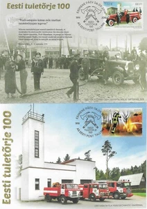 Firefighting Fire Truck 1931 100 Year Estonia 2 Mint Maxi FDC Cards 2019 - Picture 1 of 1