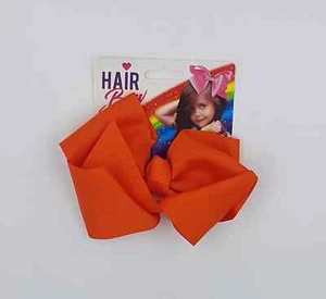 Kinder Mädchen Haar große Schleife Haarspange Schule Band Accessoire - Orange - Bild 1 von 1